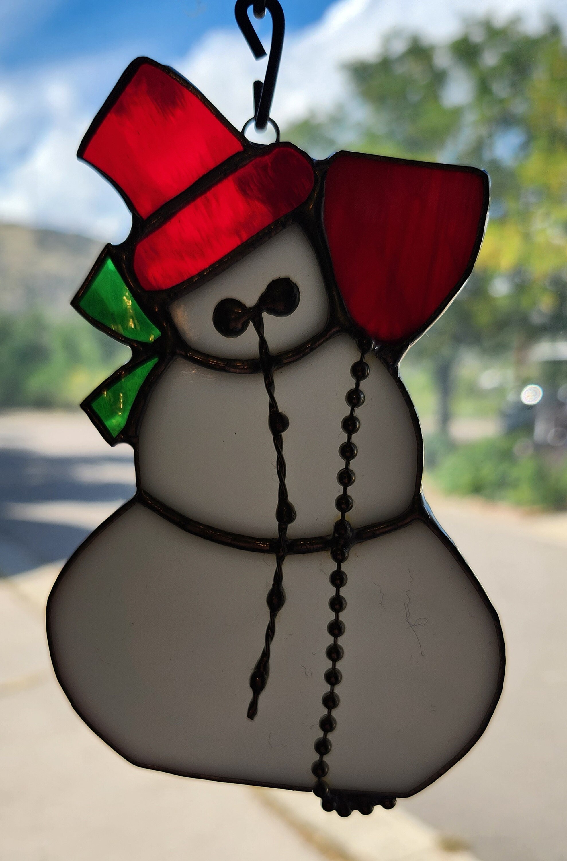 Snowman Stained Glass Decoration - Etsy