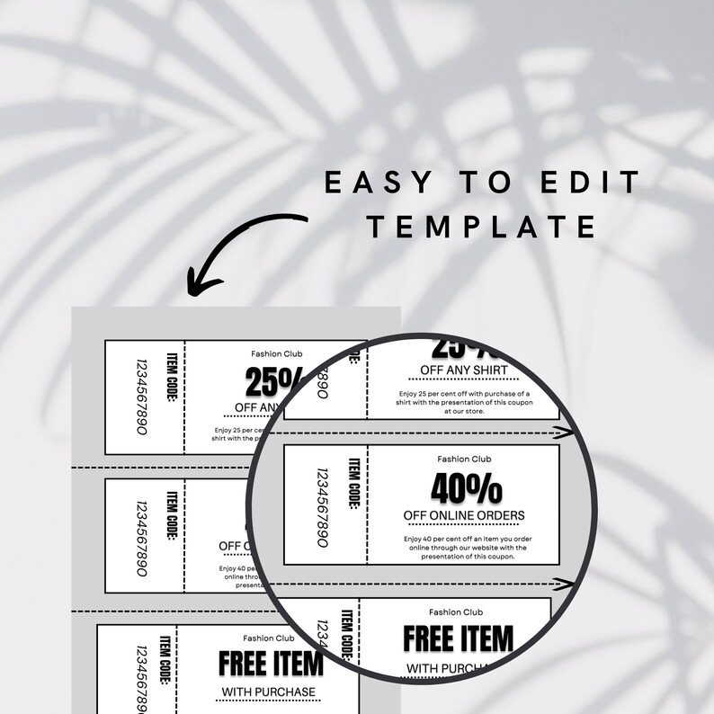 Small Business Coupon Code Template 3 Pack Give Away to New Customers