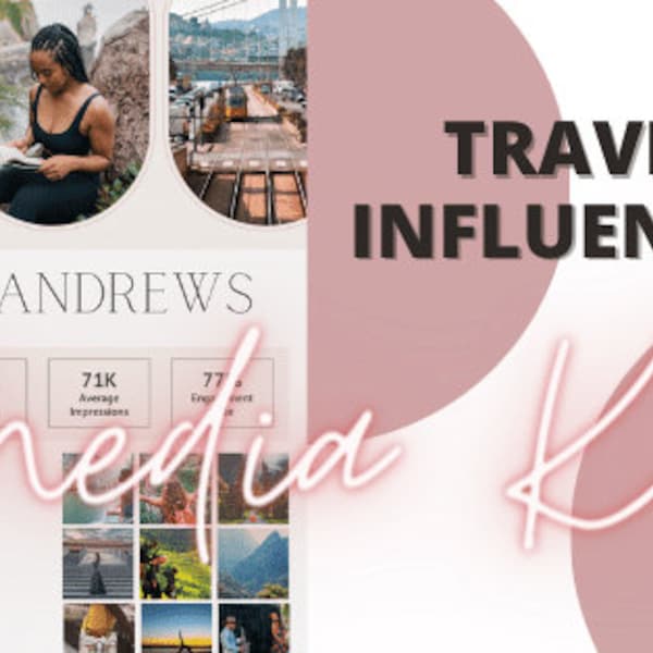 2 Page Media Kit for Travel Experts, Bloggers, Creators, Influencers, Videographers, Photographers, Vloggers | Canva Template | Rate Card