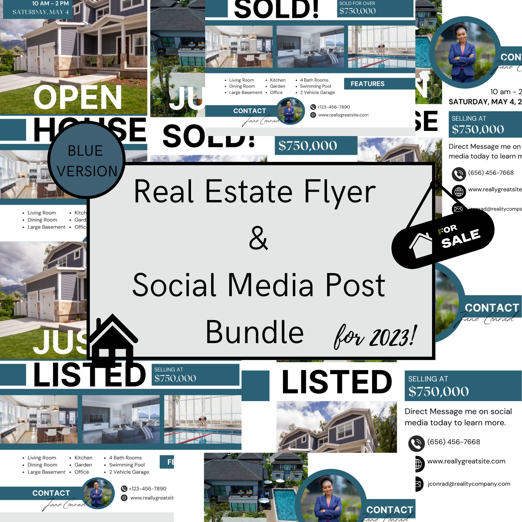 Real Estate Agent Branding Kit 6 Canva Templates Instant Download ...
