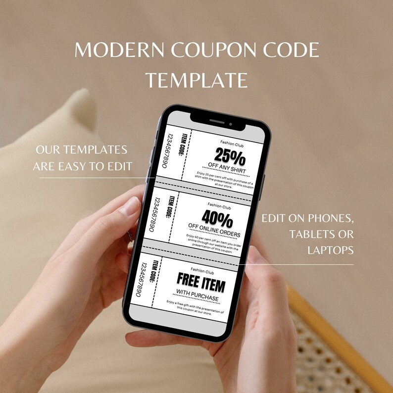 Small Business Coupon Code Template 3 Pack Give Away to New Customers