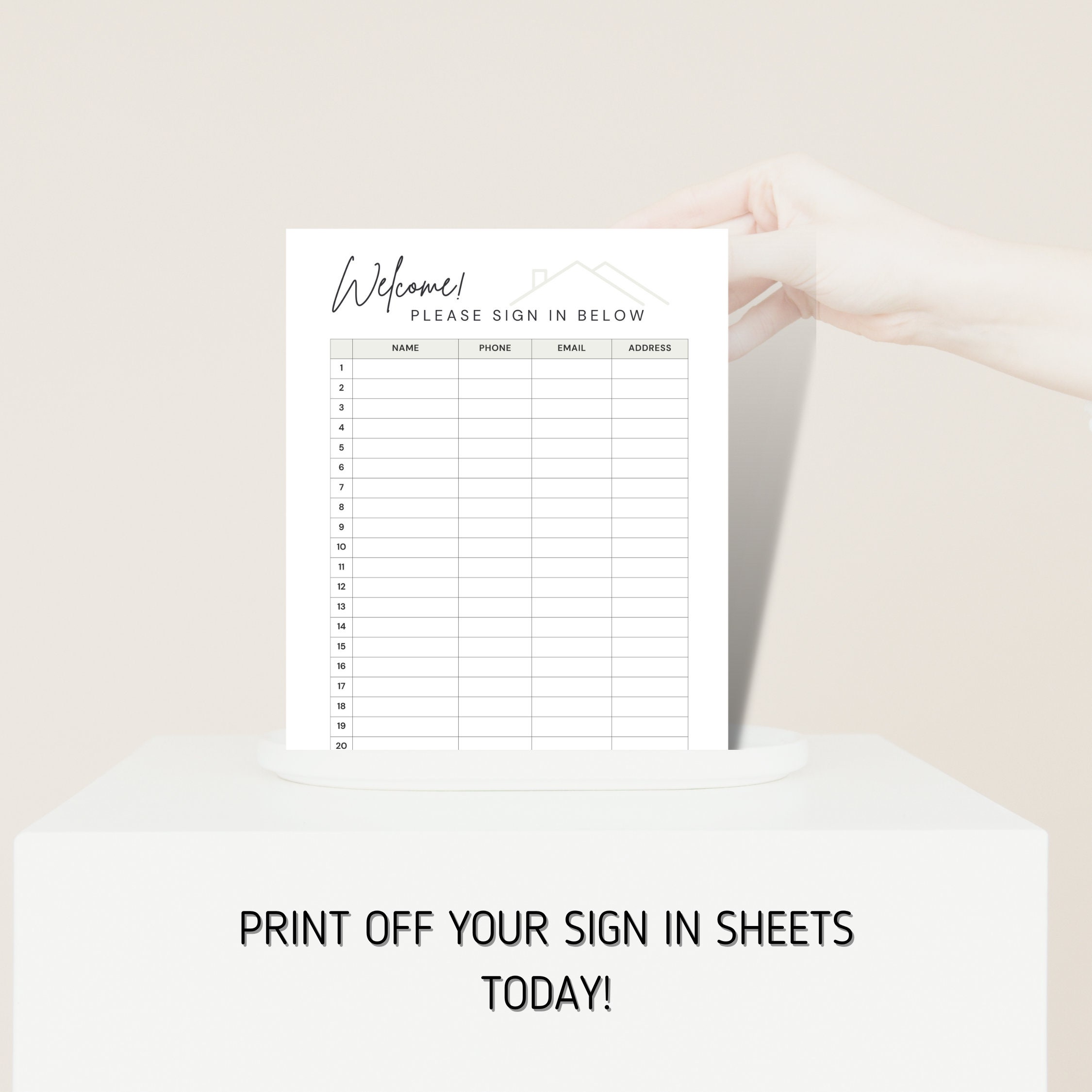 Open House Sign-in Sheet Printable | Real Estate Agent , Realtor ...