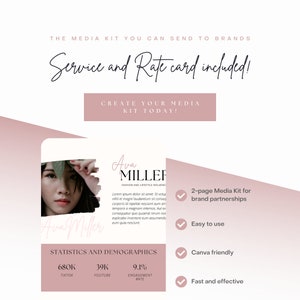 Modello di kit multimediale / Tariffario incluso / Curriculum digitale per influencer, blogger, marchi, TikTok, YouTuber, UGC e creatori di contenuti