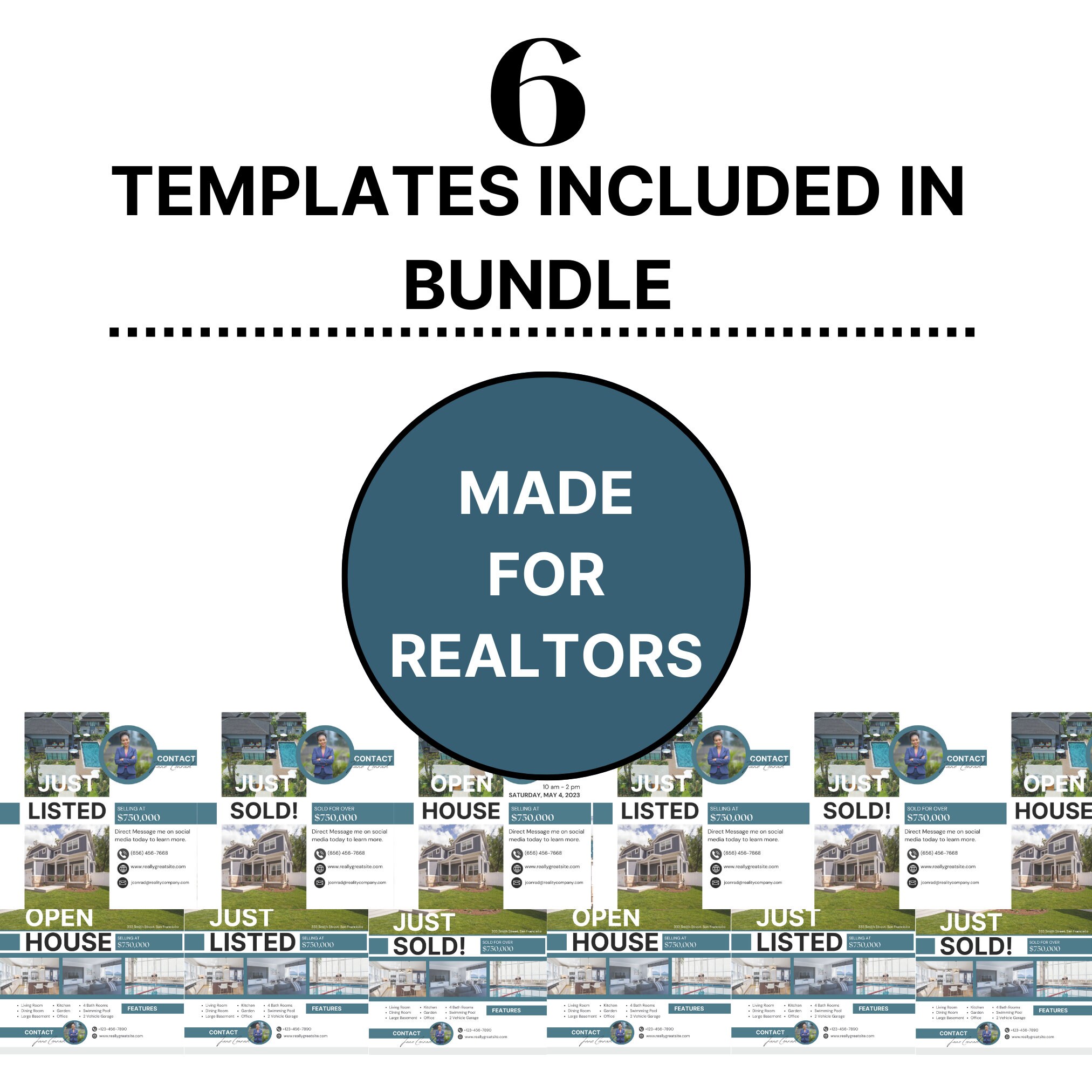 Real Estate Agent Branding Kit 6 Canva Templates Instant Download ...