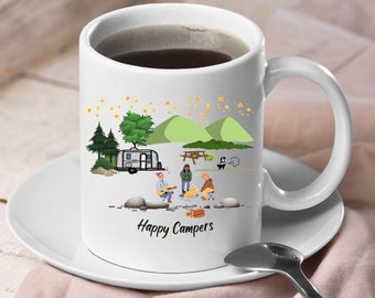 Happy Campers Coffee Mug Vacation Coffee Mug Adventure Awaits Coffee Mug Camper Gift