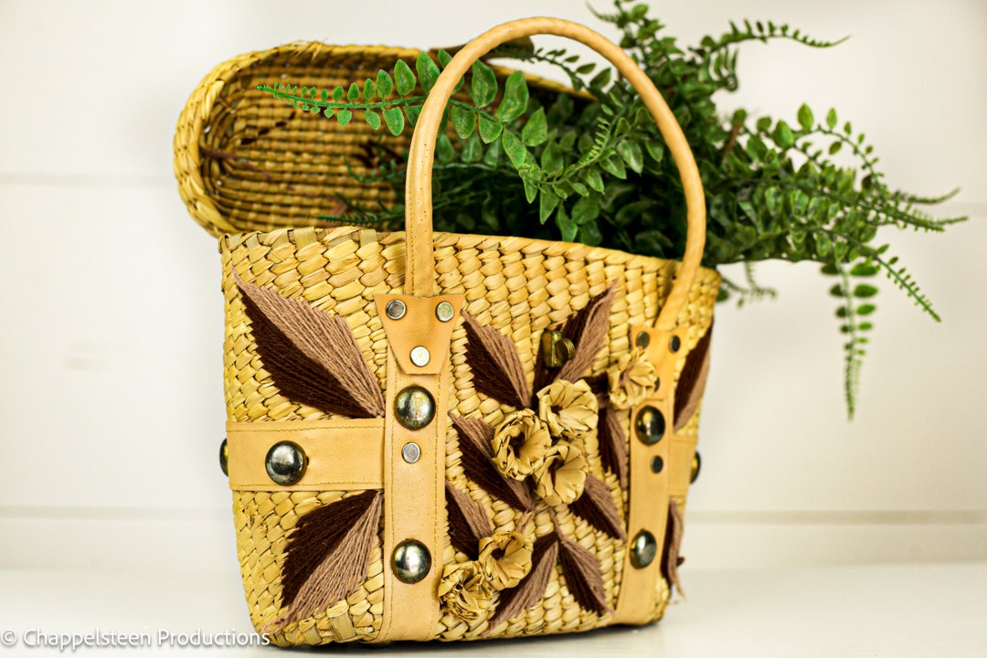 Vintage Wicker Fishing Basket Purse Etsy