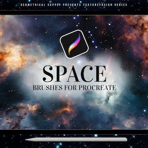 Procreate - Space Brushes - Galaxy, Stars, Planets, Procreate Space Texture Brushset