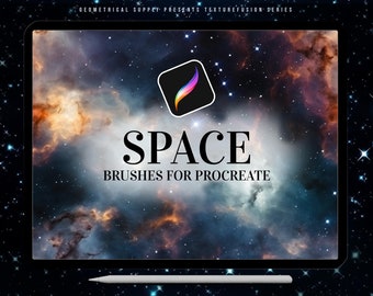 Procreate - Space Brushes - Galaxy, Stars, Planets, Procreate Space Texture Brushset