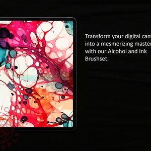 Procreate Alcohol Ink Brushes Abstract Ink Brush, Procreate Texture Brushset image 4