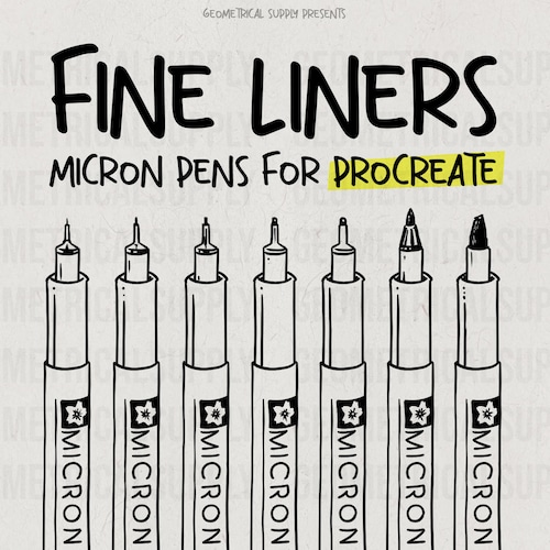 Procreate - Fine Liner Brush Set | Micron pen Fineliners, Stipple Brushes, inking and lineart | Instant Download