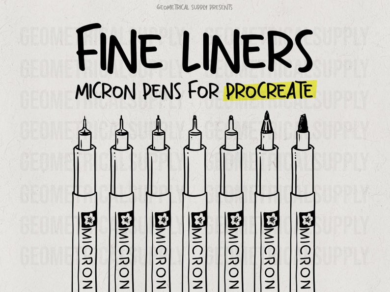 Procreate Fine Liner Brush Set Micron pen Fineliners, Stipple Brushes, inking and lineart Instant Download image 1