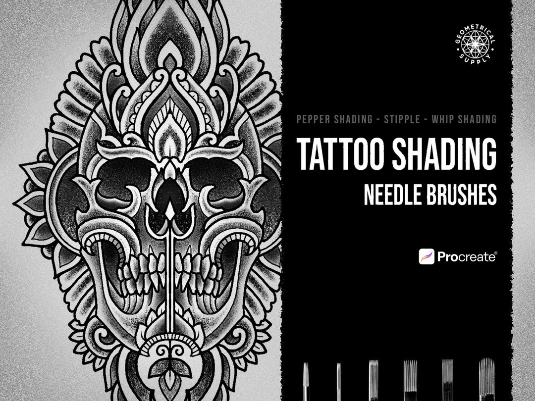 Procreate Tattoo Shading Brushes , Stipple Brushes, Tattoo Needle