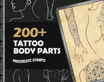 Procreate Tattoo Stamps: 200+ Body Parts - Male & Female