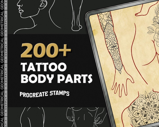 Procreate Tattoo Stamps: 200+ Body Parts