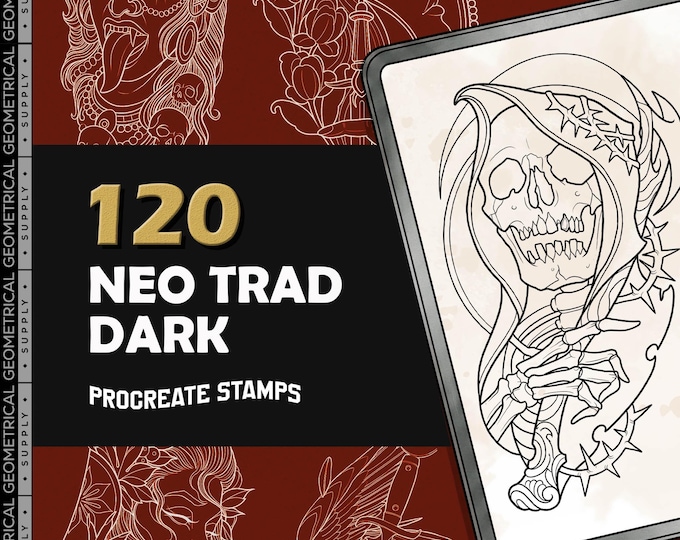 Procreate - Dark Neo-Traditional Stamps