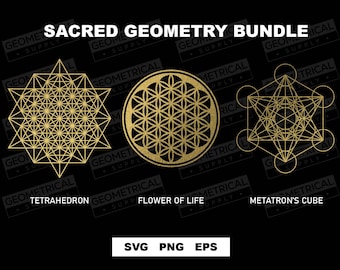 Sacred Geometry svg, Tetrahedron svg, Flower of life svg, Metatron's cube, 64 point Star Tetrahedron, Sacred Geometry cut file