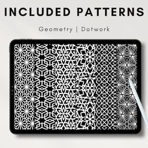 30 Geometric Procreate Brushes 30 Seamless Patterns Pattern image 3