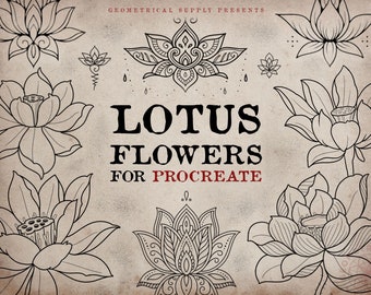 Lotus Flower Tattoo Designs for Procreate