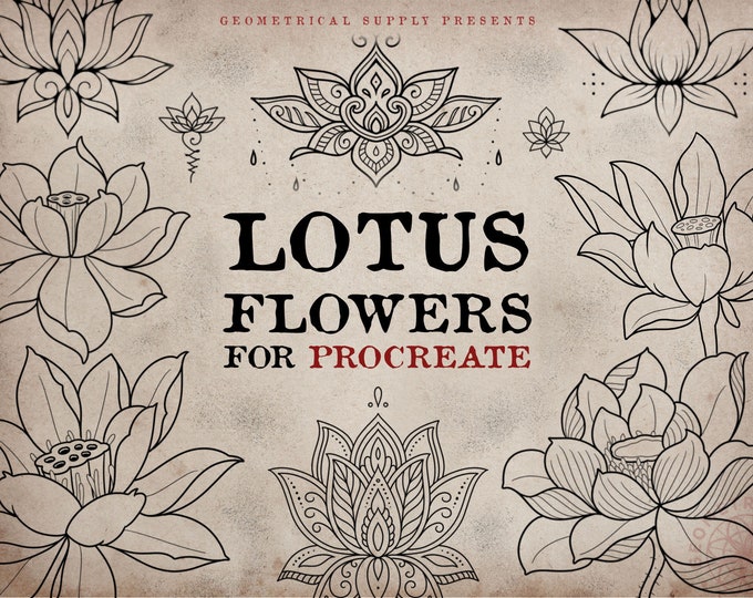 Lotus Flower Tattoo Designs for Procreate