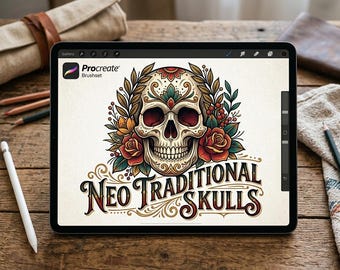 Procreate Neo-Traditional Skulls