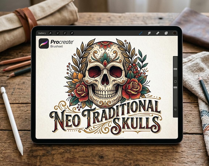 Procreate Neo-Traditional Skulls