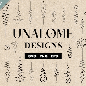 50 Unalome SVG バンドル、Unalome タトゥー デザイン、ヨガ SVG、ナマステ SVG 瞑想ベクター デジタル カット ファイル Cricut / シルエット Eps Png