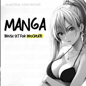 Procreate - Conjunto de pinceles para manga / 30 pinceles para manga Procreate / tinta, delineadores, semitonos, bocadillos de diálogo, fondos