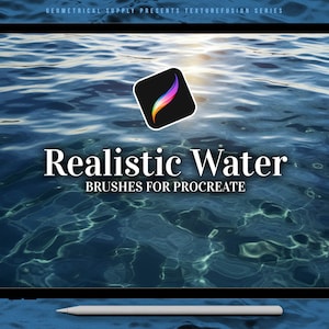 Procreate - Water Brushes - Realistic Water Brush, Procreate Texture Brushset