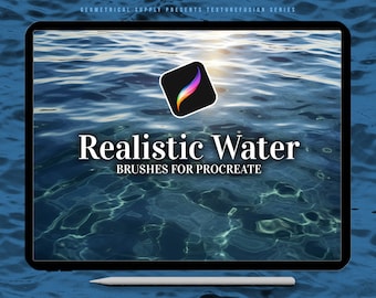 Procreate - Water Brushes - Realistic Water Brush, Procreate Texture Brushset