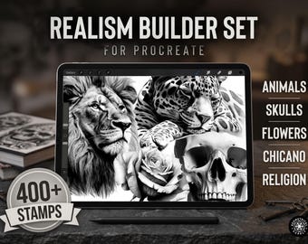 Procreate - Realism Black and Grey Builder Set