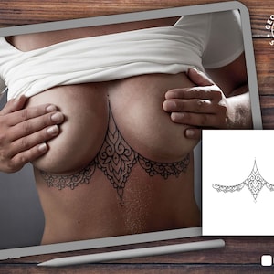Procreate - Sternum Tattoo Designs - Tattoo Stamps - Sternum Tattoo Brushset for Procreate
