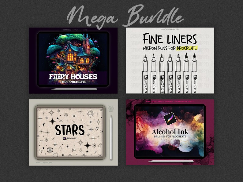 Procreate Mega Bundle - Brushes & Stamps - Etsy