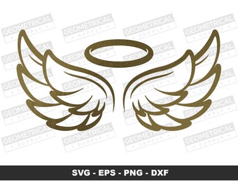 Angel Wings svg, Wings svg, Memorial svg, Angel svg, halo svg, Instant Digital Download, Svg for cricut
