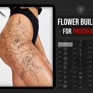 Flower Tattoo Design Builder for Procreate