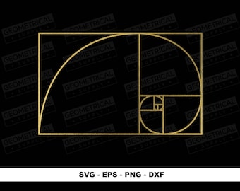 Fibonacci Spiral SVG: Golden Ratio, Sacred Geometry Cut File (Digital Download)