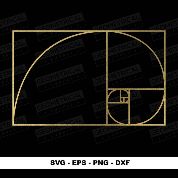 Fibonacci SVG, Golden Ratio, Sacred Geometry, Fibonacci Spiral, Cut File Cricut SVG Eps Png Dxf