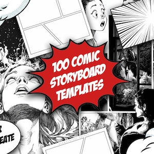 Procreate - 100 Comic Storyboard Template Builder - Procreate Comic Book Creator