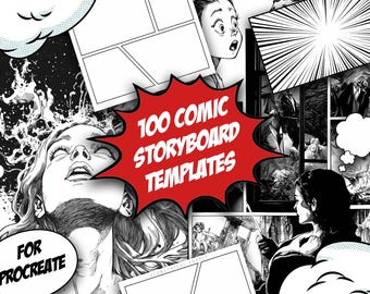 Procreate - 100 Comic Book Storyboard Templates