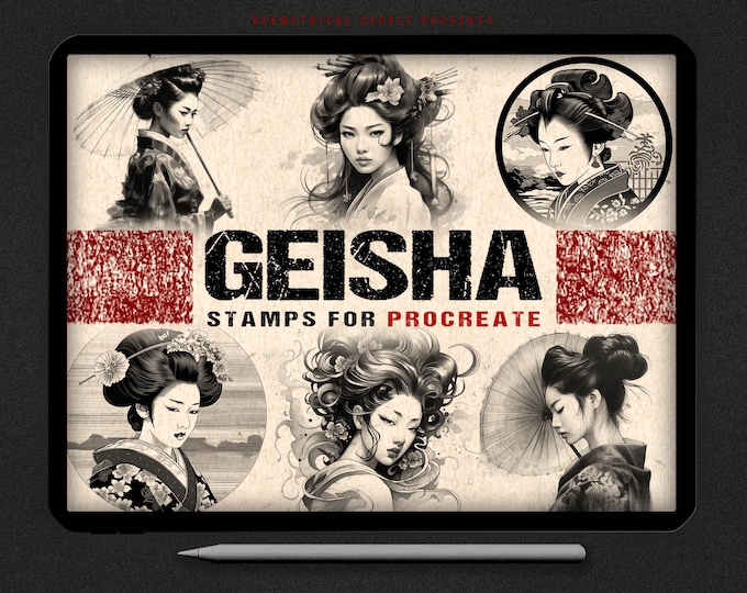 Geisha Tattoo Designs for Procreate - Reference Kit