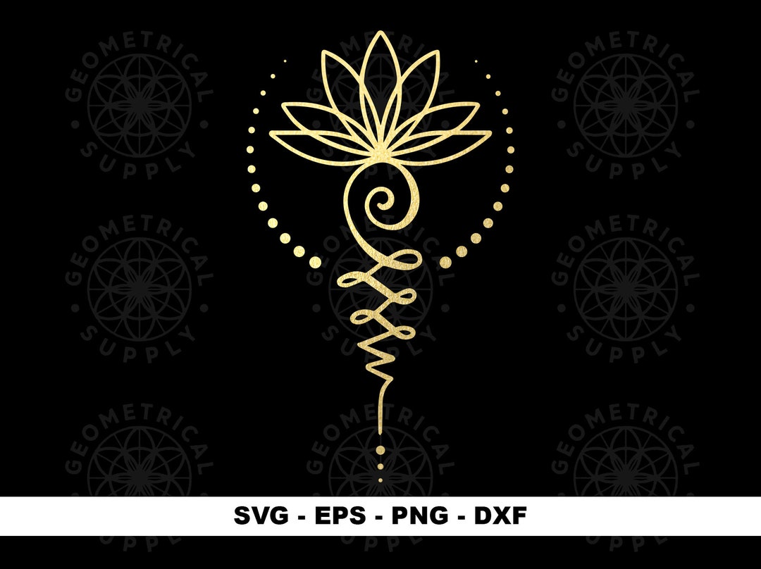 Unalome SVG, Lotus Unalome Symbol Svg, Eps, Yoga SVG, Namaste Svg Meditation Vector File Cricut