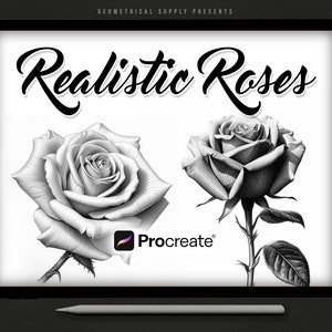 Procreate - Realistic Roses - Rose references, Procreate brushset