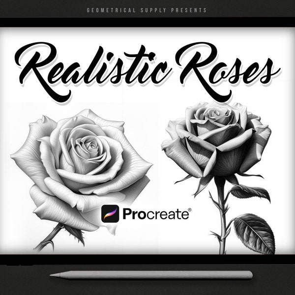 Procreate - Realistische rozen - Rose-referenties, Procreate-penseelset