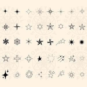 50 Star Procreate Brushes, 50 Star Brushes, Star Stamps, Digital Stars, Star Designs, Sparkles Brush, Glitter Brush, Procreate Stamp Brushes image 2