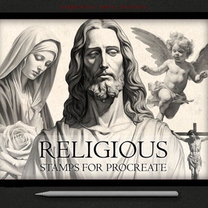 Procreate - Religious Designs, Religious Tattoo Stamps, Procreate Brushset - Digital Download
