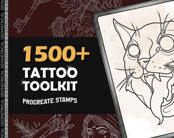 Procreate Tattoo Toolkit - 1500+ Tattoo Stamps & Brushes (Digital Download)