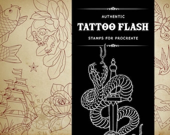 Procreate - Tattoo Flash - Handmade Tattoo Design Stamps