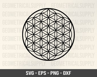 Flower of Life SVG, Sacred Geometry Clipart, Vector File Cricut/Silhouette, Svg, Eps, Png, Dxf