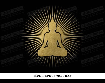 Buddha Enlightened SVG, Buddha svg, eps, Sitting Buddha Clipart, Yoga SVG, Namaste Svg Meditation Vector File Cricut/Silhouette