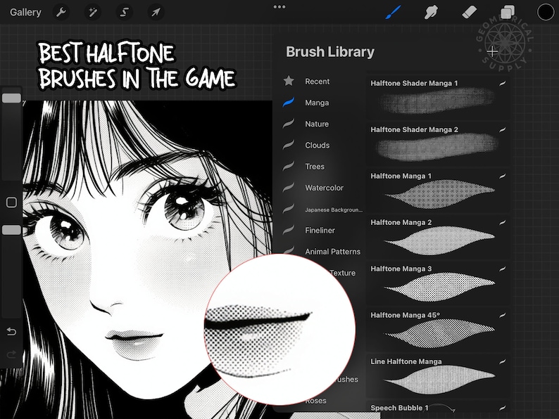 Procreate Manga Brush Set 30 Manga Procreate Brushes Etsy