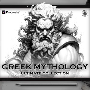 Procreate - Greek Gods - tattoo designs - Greek and Roman brushset for Procreate - realistic tattoo statue designs